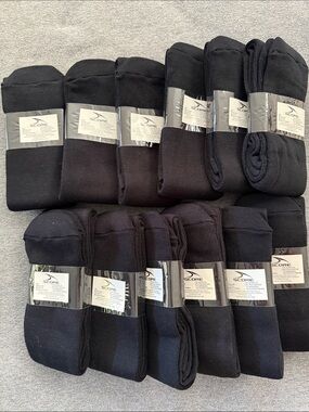 Performance youth Black Crew Socks - Pack soccer socks.  12 pack